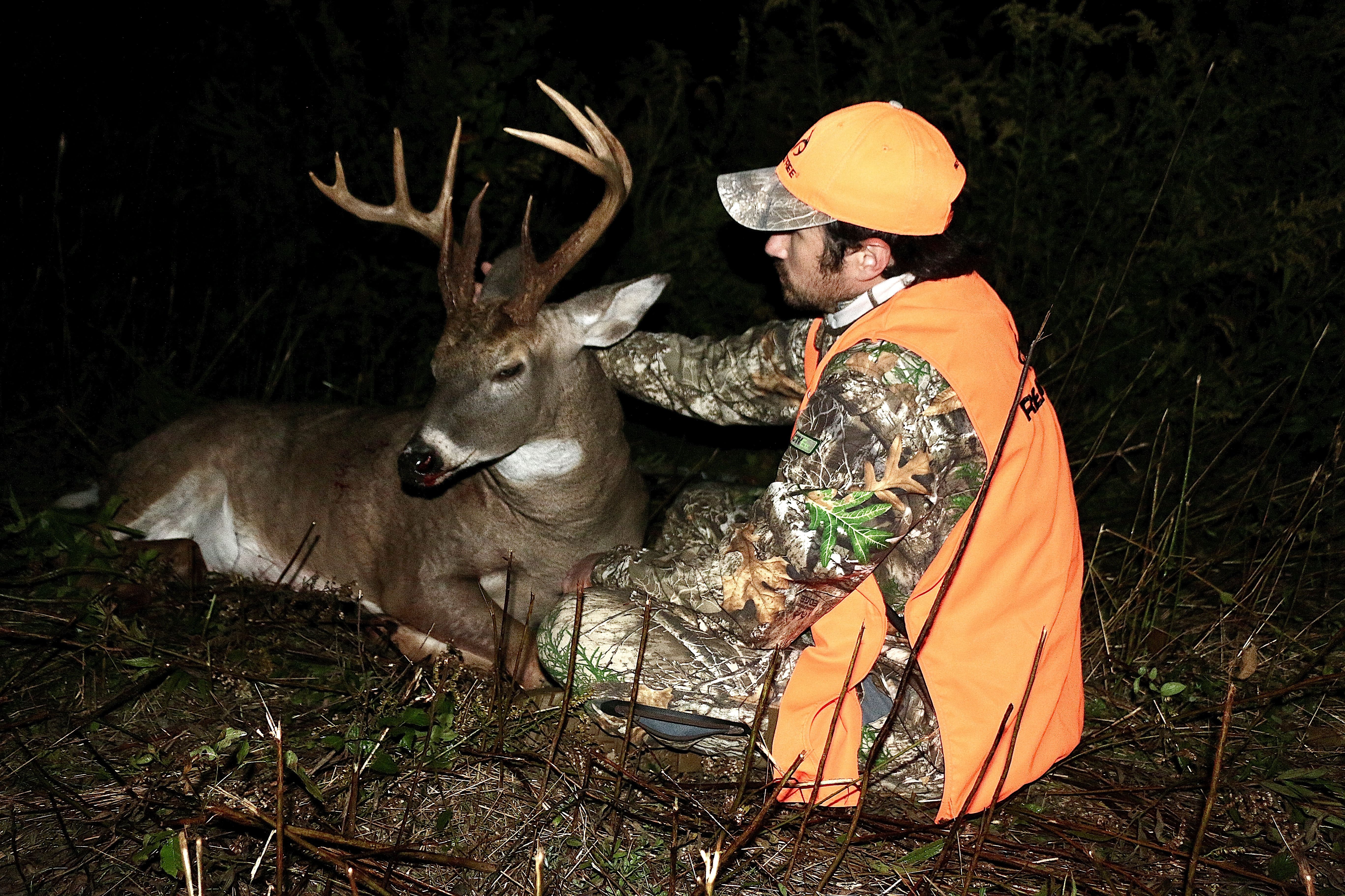 The author didn&rsquo;t know this deer was around. However, the landowner saw it while brush hogging. Then, the author was able to move in and harvest the buck.