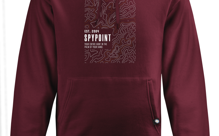 HOODIE SPYPOINT-TOPOGRAPHYS-Burgandy